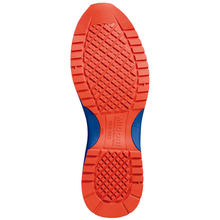 ミドリ安全 先芯入り 耐滑 スニーカー ブルー オレンジ 27.5cm メンズ レディース WPT115 滑りにくい 仕事靴 22~30cm展開 21250383_18【別送品】