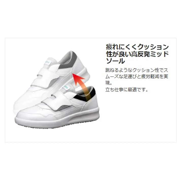 ミドリ安全 超耐滑 作業靴 ホワイト 22.5cm メンズ レディース NHF715N 滑りにくい 仕事靴 22~30cm展開 21250494_08【別送品】