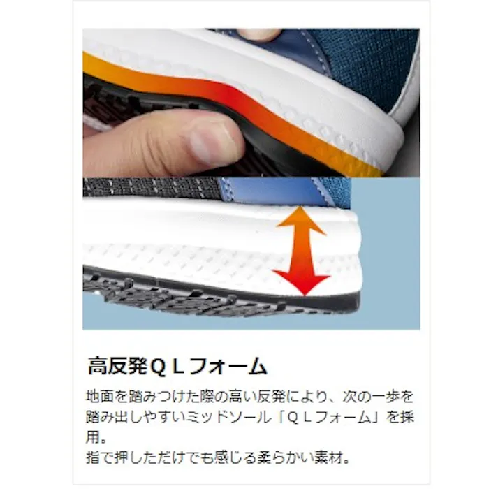 ミドリ安全 高反発 作業靴 ブラック レッド 23.5cm メンズ レディース QL-01N 先芯 仕事靴 22~30cm展開 21250966_10【別送品】