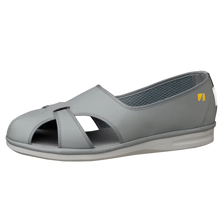 男女兼用 静電作業靴 PS-01S グレイ 22.5cm メンズ レディース 静電靴 サンダル 仕事用 21000008_08【別送品】