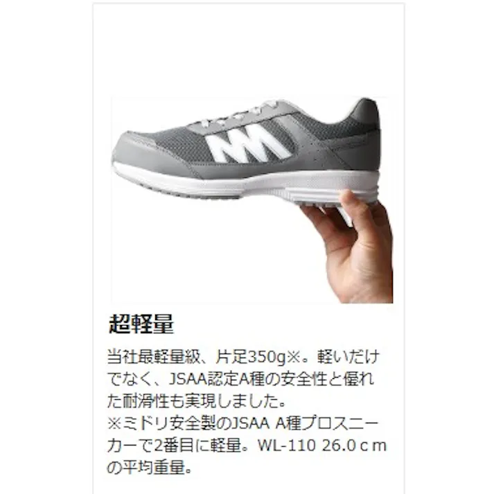 JSAA A種認定 超軽量耐滑スニーカー バンドタイプ WL-115 ブラック 24.0cm メンズ レディース マジックテープ 軽い 滑りにくい 21250910_11【別送品】