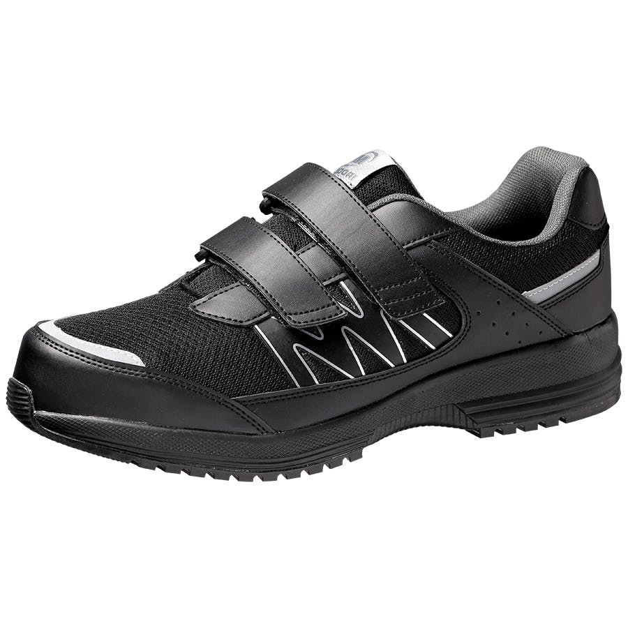 JSAA A種認定 超軽量耐滑スニーカー バンドタイプ WL-115 ブラック 25.0cm メンズ レディース マジックテープ 軽い 滑りにくい 21250910_13【別送品】