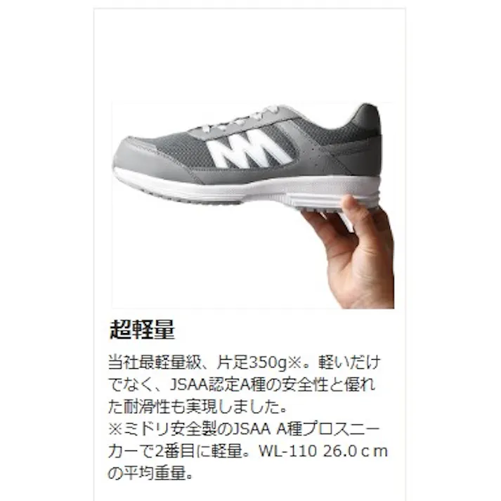 JSAA A種認定 超軽量耐滑スニーカー バンドタイプ WL-115 レッド 24.5cm メンズ レディース マジックテープ 軽い 滑りにくい 21250912_12【別送品】