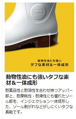 超耐滑安全長靴 NHG1000 スーパーフード ホワイト 26.5cm メンズ