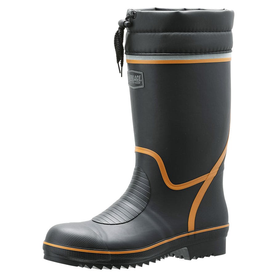 先芯・踏抜防止板入 安全長靴 766N P-4 ブラック×オレンジ 28.0cm メンズ レディース 長靴 作業用 仕事用 21460020_19【別送品】