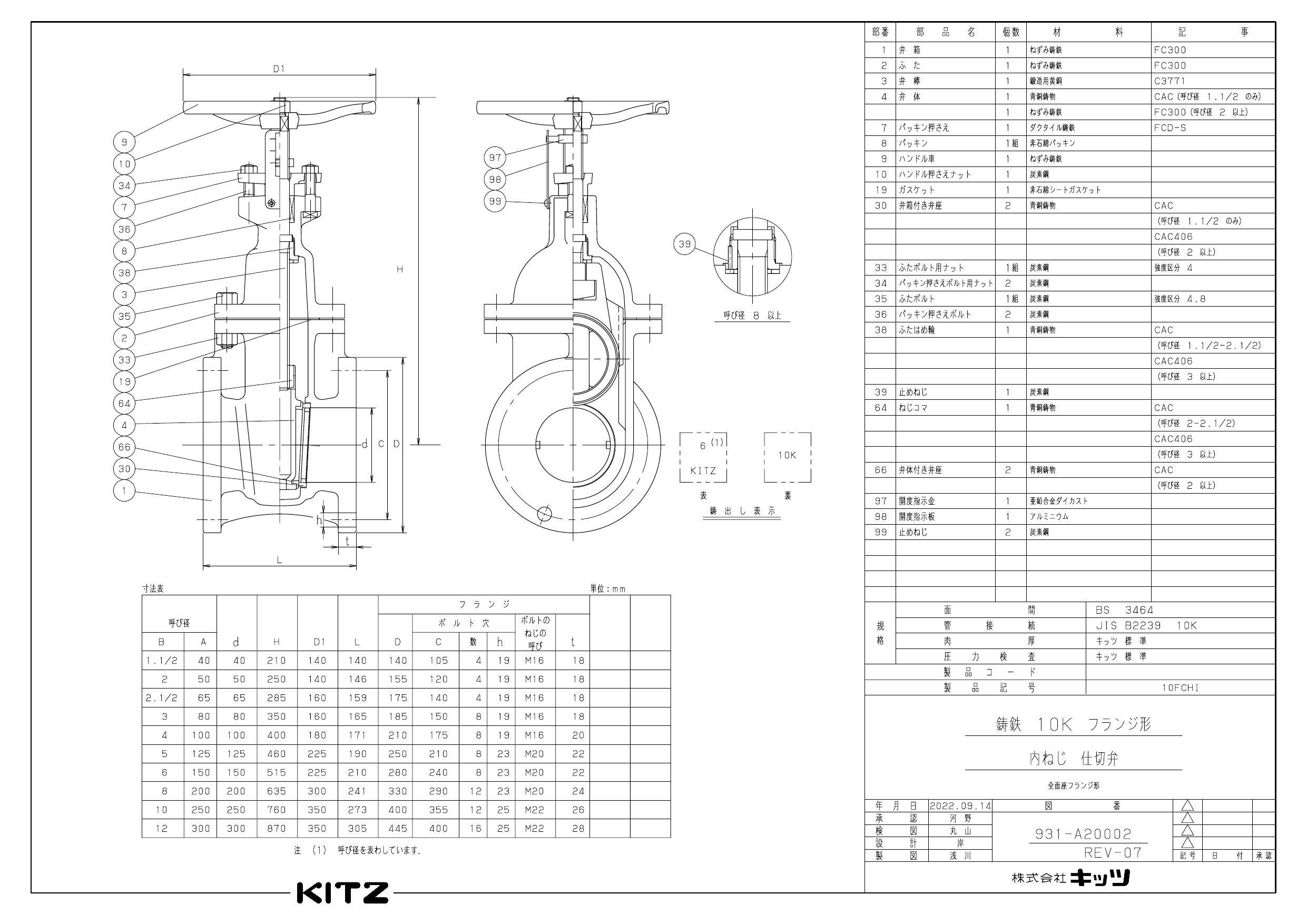 イシグロ キッツ 10FCFTN FCナイロンライニングボールチャッキ弁