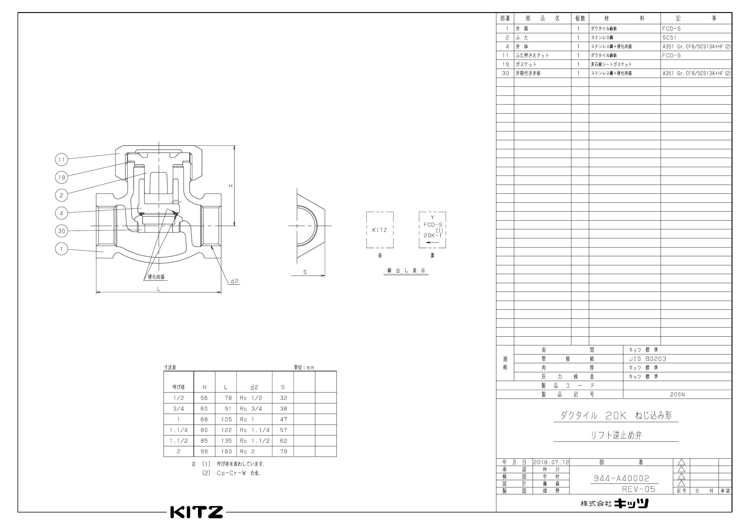 2023セール キッツ (KITZ) リフトチャッキバルブ 20A 10K (3 10K