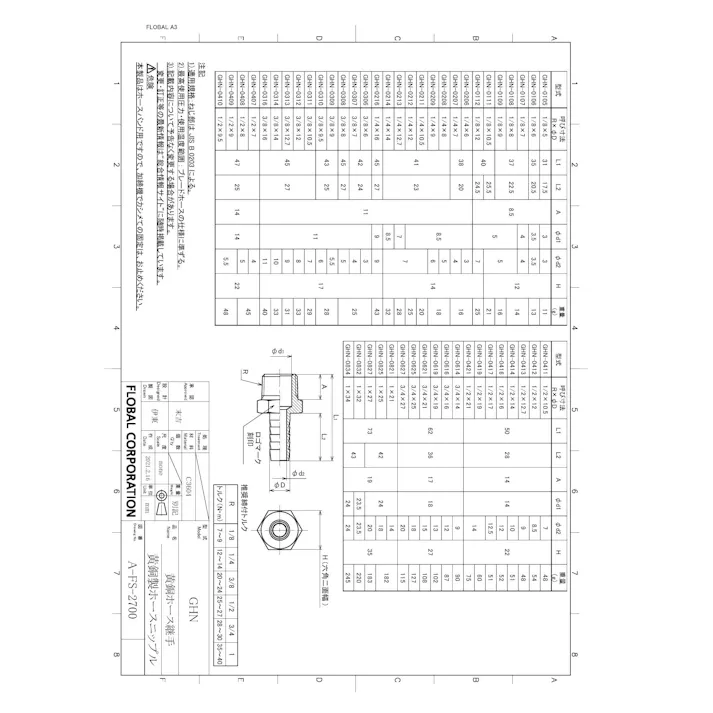 フローバル GHN 10AX16 GHN 黄銅製 ホースニップル 10AX16 配管部材 黄銅製 ホース用継手 00000118534【別送品】