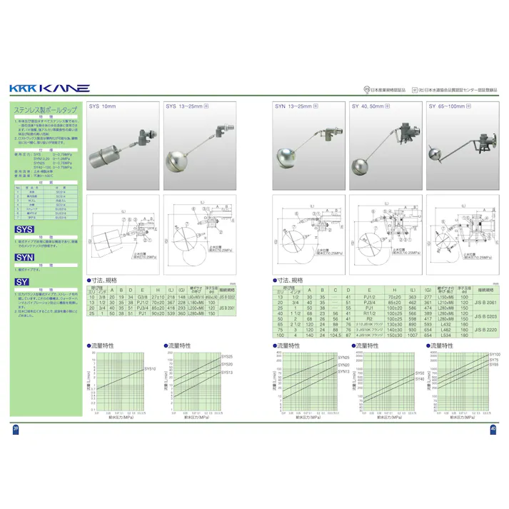 兼工業 KK-SY 25A KK-SY 複式ボールタップ【SUS316製・ステンレス製玉付】 25A 配管部材 ボールタップ 00000186832【別送品】