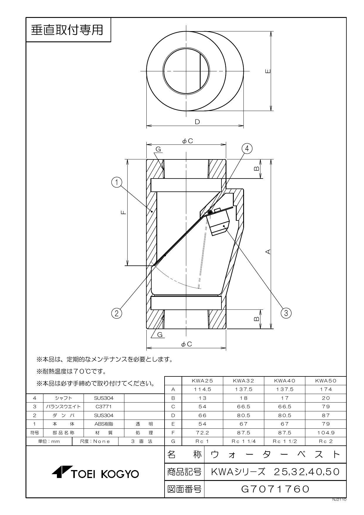 イシグロ 東栄工業 KW-50 VP用 中間取付 ウォーターベスト 配管部材