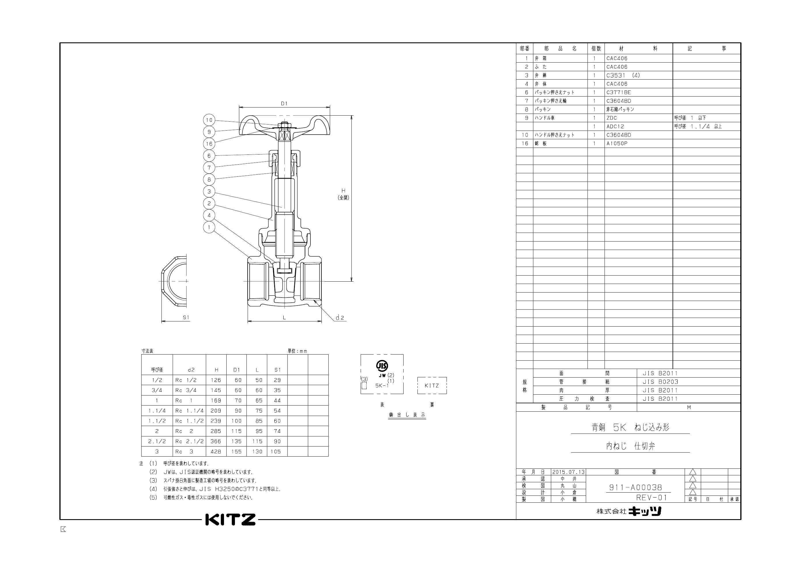 キッツ M 65A M 青銅ゲート弁【JIS5K】 65A 配管部材 青銅(JIS品) 00000197679(CDC)【別送品】 | 建築資材 |  ホームセンター通販【カインズ】