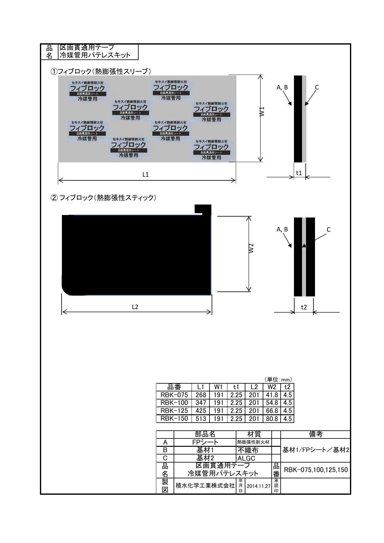 イシグロ セキスイ RBK-100 フィブロック冷媒管用パテレスキット100φ