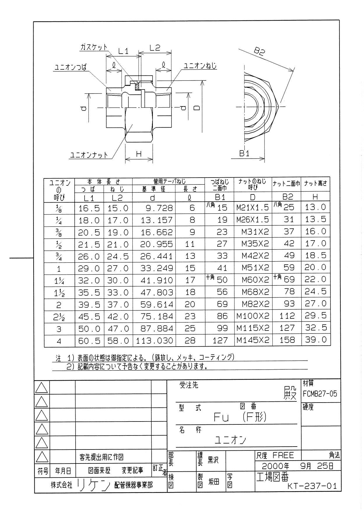 リケン 白 ユニオン 40A 配管部材 白 ねじ込み継手 00000248635 リケン 白 ユニオン 40A 配管部材 白 ねじ込み継手 00000248635