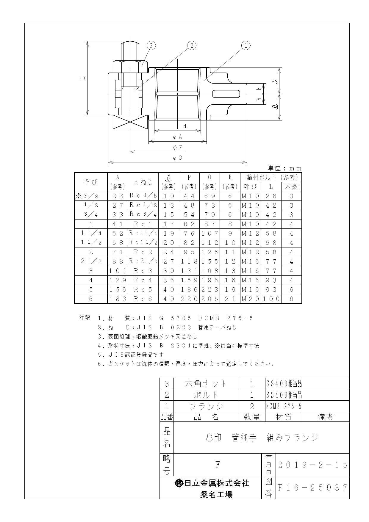 桑名金属工業 白 組フランジ 50A 配管部材 白 ねじ込み継手
