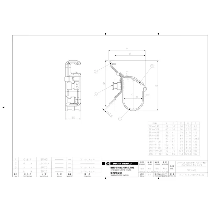 因幡電機産業 SRV-1114B スーパロックV型 配管 支持具 全ねじボルト(W3/8) 00000859617【別送品】