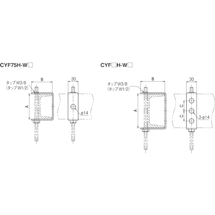 ネグロス電工 CYF100H-W3 みぞ形鋼用吊りボルト支持金具 電材 支持金具類 00000890140【別送品】