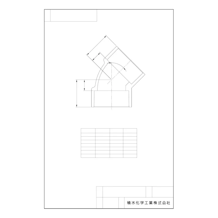 積水化学工業 セキスイ FS-45L エスロン 建物用耐火性ポリ塩ビ管 DV 45°エルボ 透明 65 配管部材 エスロン 透明耐火DV継手 00001168999【別送品】