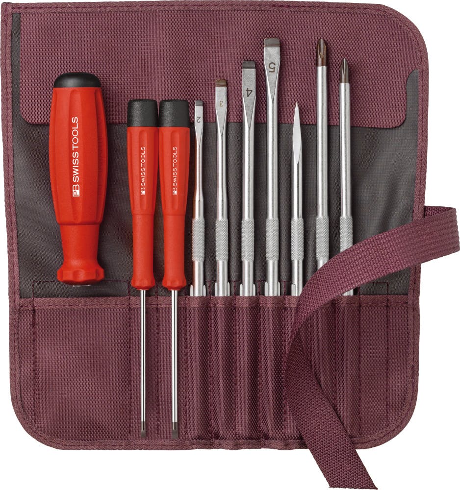 PB SWISS TOOLS ピービースイスツールズ 9本組 差替式ドライバーセット ロールケース(ボルドー)付 8218.BO 000501110121 ドライバー PB SWISS TOOLS ピービースイスツールズ 9本組 差替式ドライバーセット ロールケース(ボルドー)付 8218.BO 000501110121 ドライバー