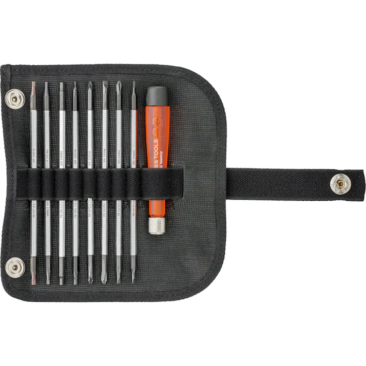 ピービースイスツールズ 9点組 53ドライバーブレードシリーズ 差替式精密ドライバーブレードセット ロールケース付 515 ドライバーブレード 差替式ドライバー 差替式工具 501168515【別送品】