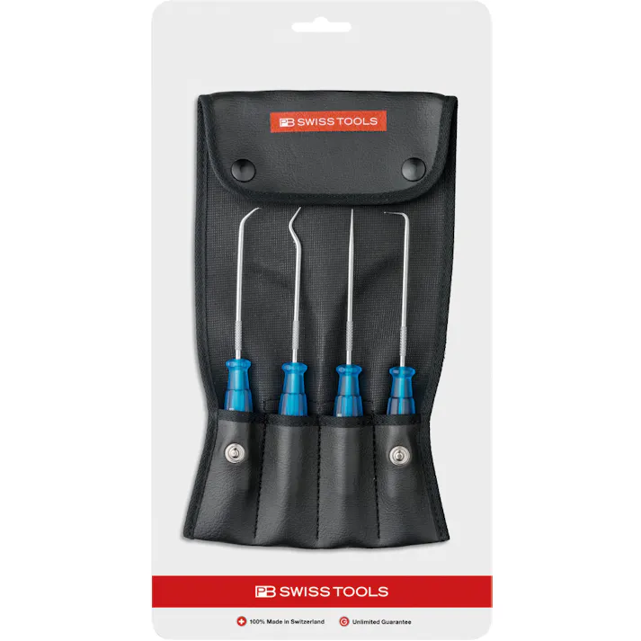 ピービースイスツールズ 4本組 マルチクラフト ピックツールセット ロールケース付 パッケージ入 7681.SETCN ローレット加工 安全工具 修理工具 501598081【別送品】