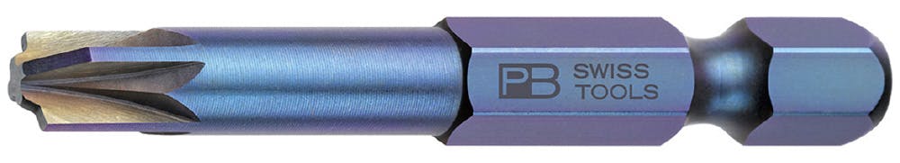 ピービースイスツールズ 6.35差込 E6ビットシリーズ 段付マイナスポジドライブビット PZ1 全長50mm E6.180/1 ドライバービット ポジビット 差替ビット 501655001【別送品】