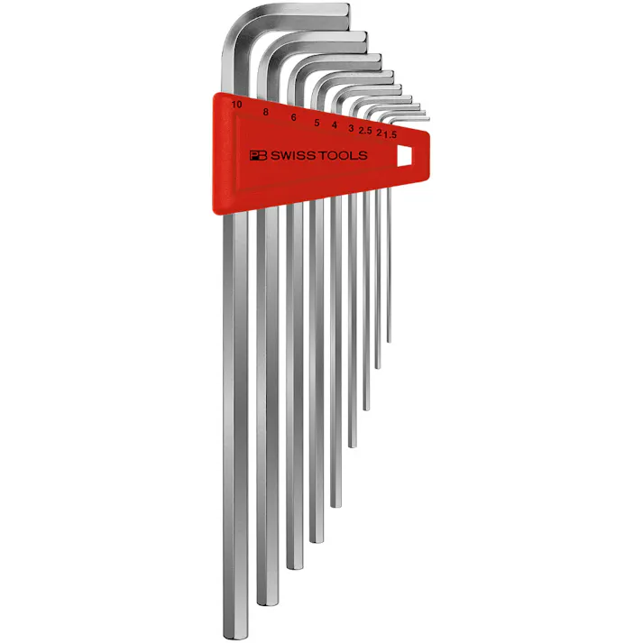 PB SWISS TOOLS ピービースイスツールズ 9本組 ロング六角棒レンチセット L型 ホルダー付 211.H-10 000501702060【別送品】