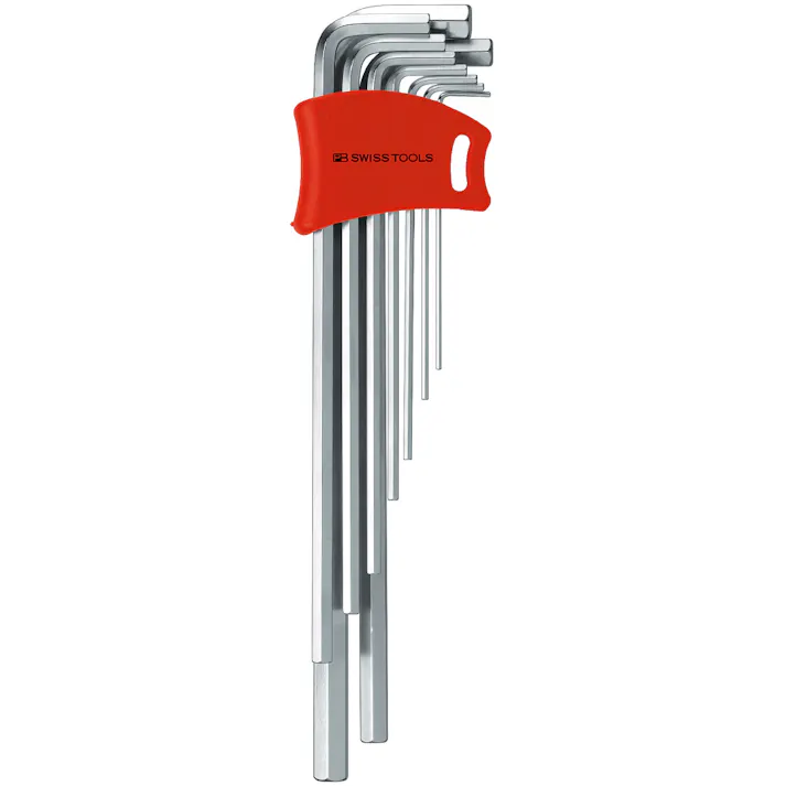 PB SWISS TOOLS ピービースイスツールズ 9本組 ロング六角棒レンチセット L型 ホルダー付 211.DH-10 000501702070【別送品】