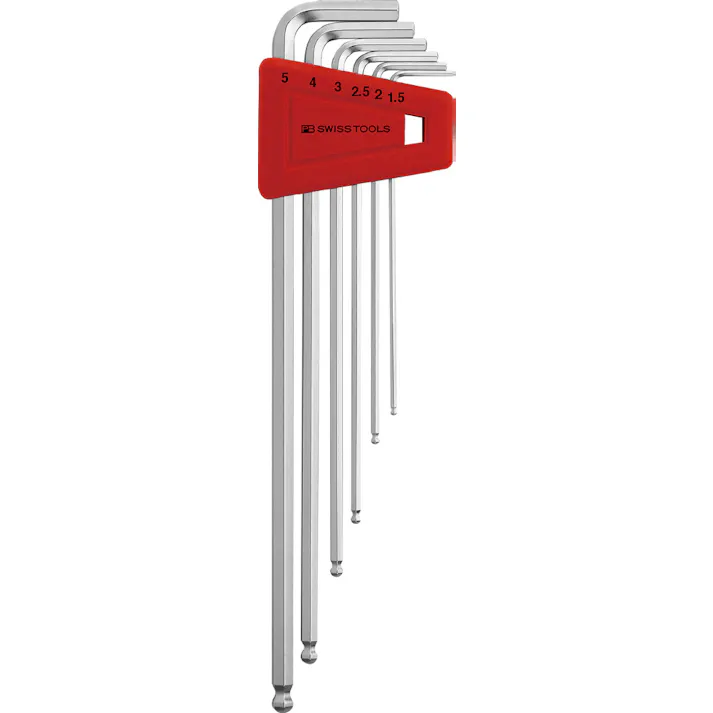 PB SWISS TOOLS ピービースイスツールズ 6本組 ボール付ロング六角棒レンチセット L型 ホルダー付 212.LH-5 000501706055【別送品】
