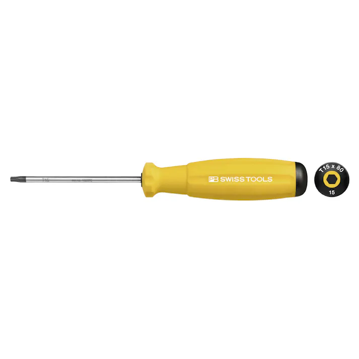 ピービースイスツールズ レインボーシリーズ スイスグリップ へクスローブドライバー T15 全長175mm YE (黄) 8400.15-80YE 色分けドライバー カラードライバー ねじ回し 501722195【別送品】