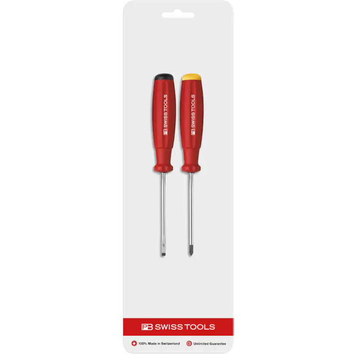 PB SWISS TOOLS ピービースイスツールズ 2本組 スイスグリップ マイナス・プラスドライバーセット 8260.CN 000501780260 (CDC)【ネット注文限定・別送品】