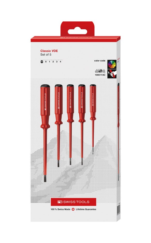 PB SWISS TOOLS ピービースイスツールズ 5本組 スイスグリップクラシックタイプ 絶縁マイナスドライバーセット ペーパーボックス入 5538.C ドライバー PB SWISS TOOLS ピービースイスツールズ 5本組 スイスグリップクラシックタイプ 絶縁マイナスドライバーセット ペーパーボックス入 5538.C ドライバー