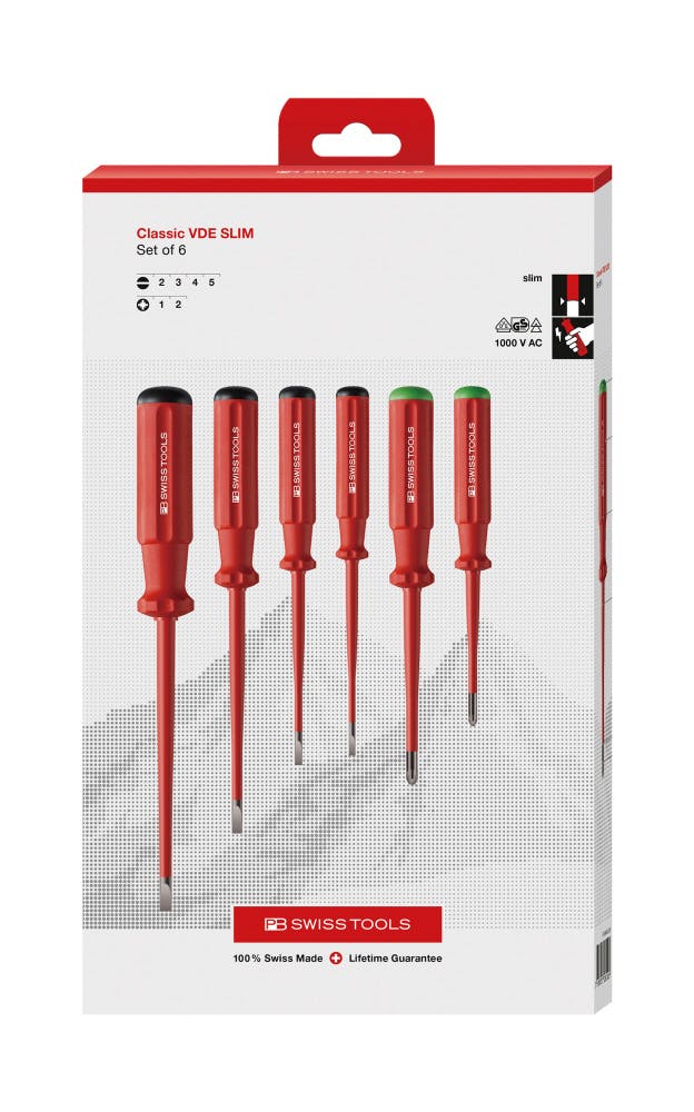 PB SWISS TOOLS ピービースイスツールズ 6本組 スイスグリップクラシックタイプ 絶縁ドライバーセット(マイナス・ポジプラス) 先端スリム形状 ドライバー PB SWISS TOOLS ピービースイスツールズ 6本組 スイスグリップクラシックタイプ 絶縁ドライバーセット(マイナス・ポジプラス) 先端スリム形状 ドライバー