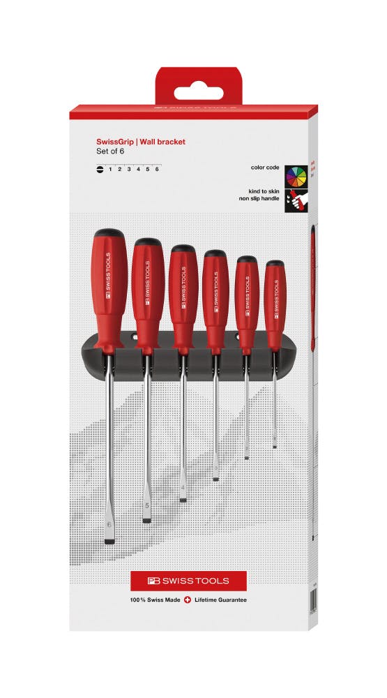 PB SWISS TOOLS ピービースイスツールズ 6本組 スイスグリップ マイナスドライバーセット ホルダー付 ペーパーボックス入 8240.CBB 0 ドライバー PB SWISS TOOLS ピービースイスツールズ 6本組 スイスグリップ マイナスドライバーセット ホルダー付 ペーパーボックス入 8240.CBB 0 ドライバー