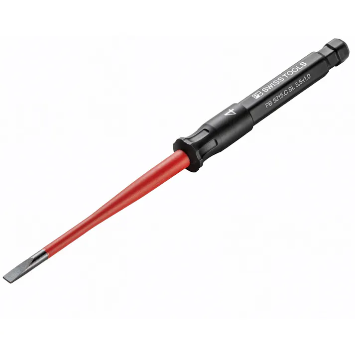 ピービースイスツールズ 5215絶縁ドライバーブレードシリーズ 絶縁マイナスドライバーブレード 刃先厚1X刃先幅5.5mm 5215.CSL5.5X1.0 完全絶縁 絶縁ドライバー 高電圧作業 501850067【別送品】