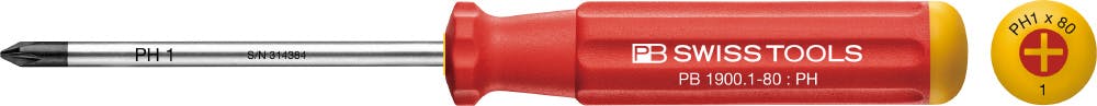 PB SWISS TOOLS ピービースイスツールズ スイスグリップクラシック プラスドライバー #1mm 全長175mm 1900.1-80 000501 ドライバー PB SWISS TOOLS ピービースイスツールズ スイスグリップクラシック プラスドライバー #1mm 全長175mm 1900.1-80 000501 ドライバー