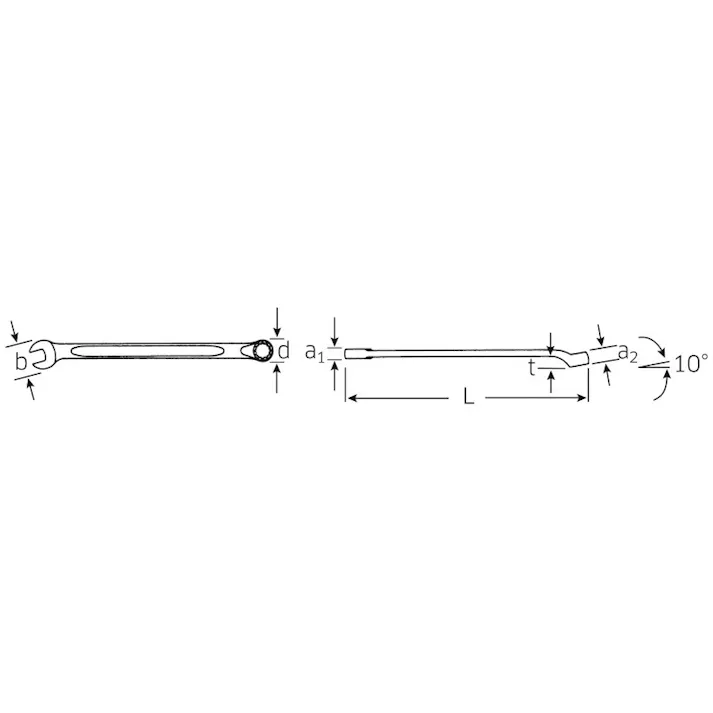 スタビレー ロングタイプ 片目片口スパナ 6mm 14-6 面接触タイプ ロングタイプ コンビネーションレンチ 505030006【別送品】