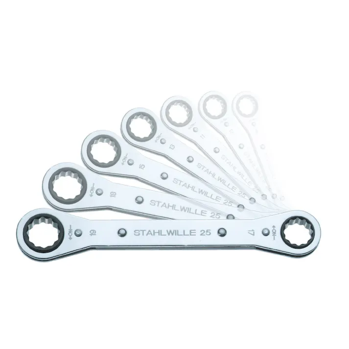 STAHLWILLE スタビレー 7本組 板ラチェットメガネレンチセット 25/7PC 000505104007【別送品】