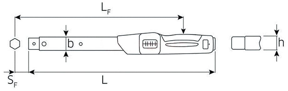スタビレー トルクレンチ トルク範囲20-100Nm 730N/10 交換式ヘッド