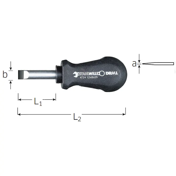 スタビレー スタビー マイナスドライバー 1.0X5.5mm 4724-2 ミニドライバー ドライバーグリップ 狭所用 505657005【別送品】
