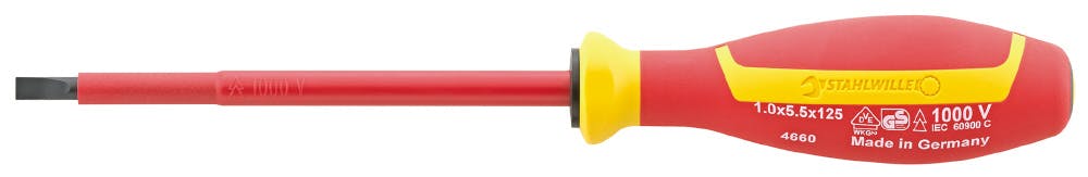 スタビレー 絶縁 マイナスドライバー 0.4×2.5×160mm 4660VDE-1N 電気工事 電工ドライバー 配電盤作業 505669811【別送品】