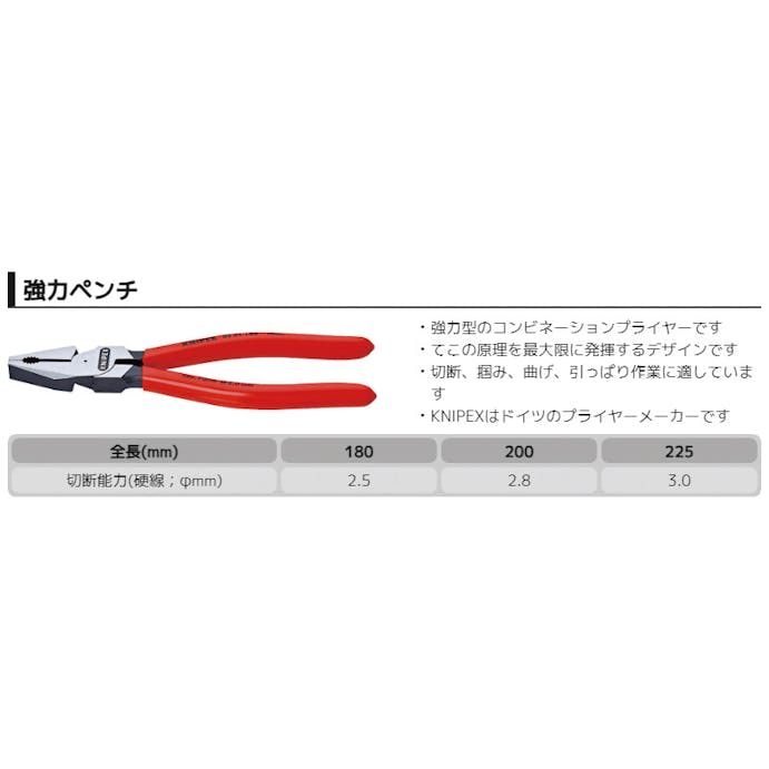 KNIPEX クニペックス    強力型ペンチ SB 0201-200 000506004200【別送品】