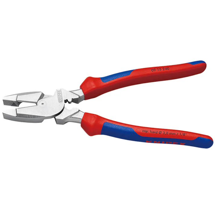 クニペックス 架線工事用強力ペンチ 圧着付 0915-240 軟線 硬線用 ケーブルカッター 506016525【別送品】
