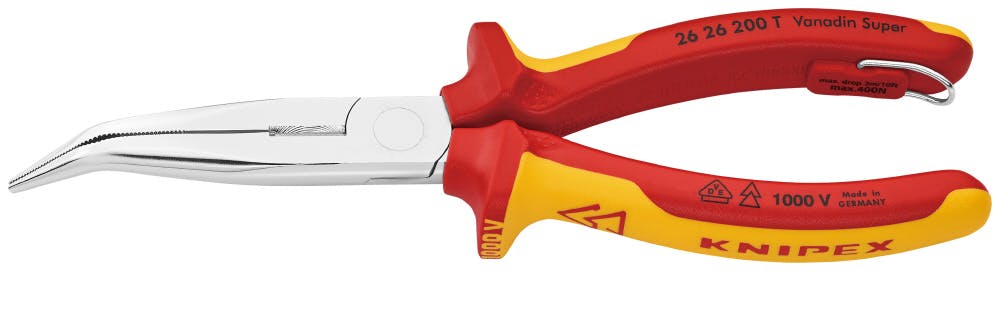 KNIPEX クニペックス 絶縁先曲ラジオペンチ落下防止 BK 2626-200TBK 000506070203 ペンチ KNIPEX クニペックス 絶縁先曲ラジオペンチ落下防止 BK 2626-200TBK 000506070203 ペンチ