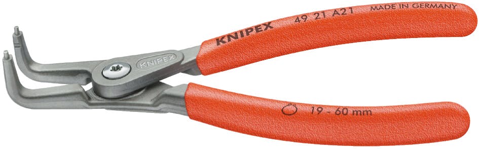 KNIPEX クニペックス 軸用精密スナップリングプライヤー曲 SB 4921-A11 
