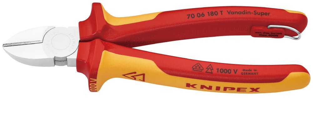 KNIPEX クニペックス 絶縁斜ニッパー落下防止 BK 7006-180TBK 000506174619 ニッパー・カッティング KNIPEX クニペックス 絶縁斜ニッパー落下防止 BK 7006-180TBK 000506174619 ニッパー・カッティング