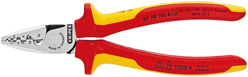 KNIPEX クニペックス エンドスリーブ用絶縁圧着ペンチ 9778-180SB 000506278777 電設工具 KNIPEX クニペックス エンドスリーブ用絶縁圧着ペンチ 9778-180SB 000506278777 電設工具