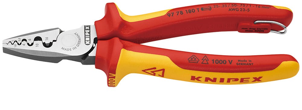 KNIPEX クニペックス 絶縁圧着ペンチ落下防止 BK 9778-180TBK 000506278779 電設工具 KNIPEX クニペックス 絶縁圧着ペンチ落下防止 BK 9778-180TBK 000506278779 電設工具