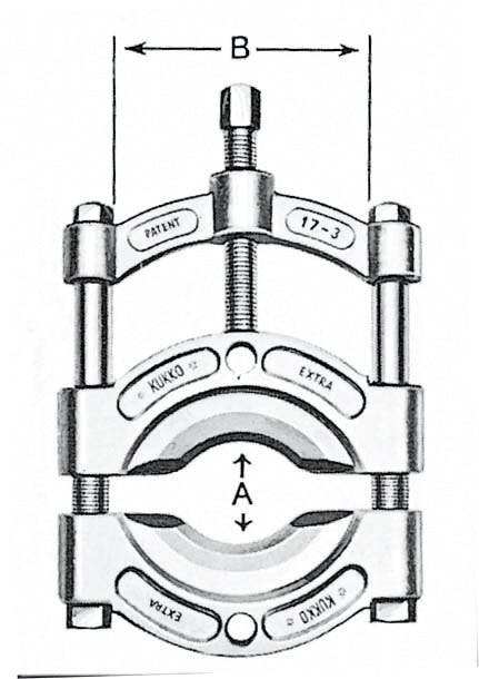 クッコ セパレータープーラーセット75mm 17-A ベアリング抜き ギヤ脱着