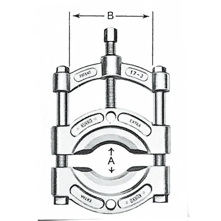 クッコ セパレータープーラーセット115mm 17-B ベアリング抜き ギヤ脱着 自動車整備 513022003【別送品】