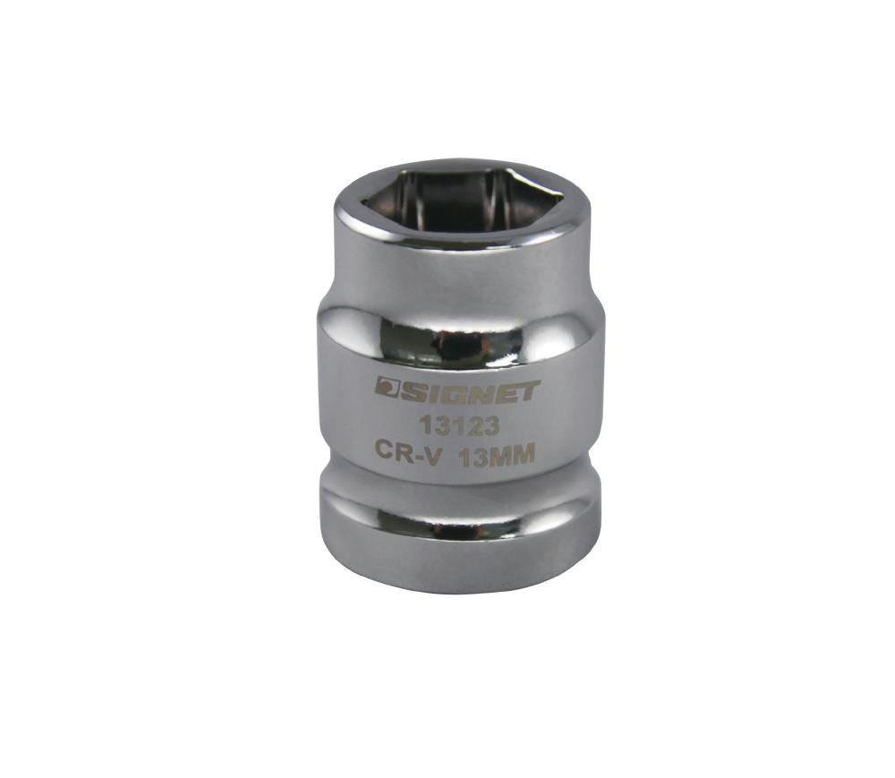 シグネット 1/2DR 13mm ショートソケット 6角 13123 ヘックスソケット 六角ボルト用 狭所用 856813123【別送品 ...